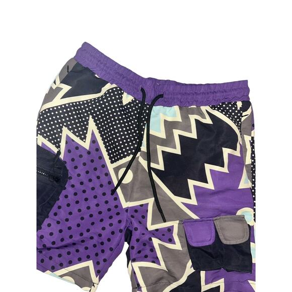 Men ORIGINAL FABLES "GOODIE" Nylon Utility‎ Shorts Purple NWT Size Small - Picture 2 of 8